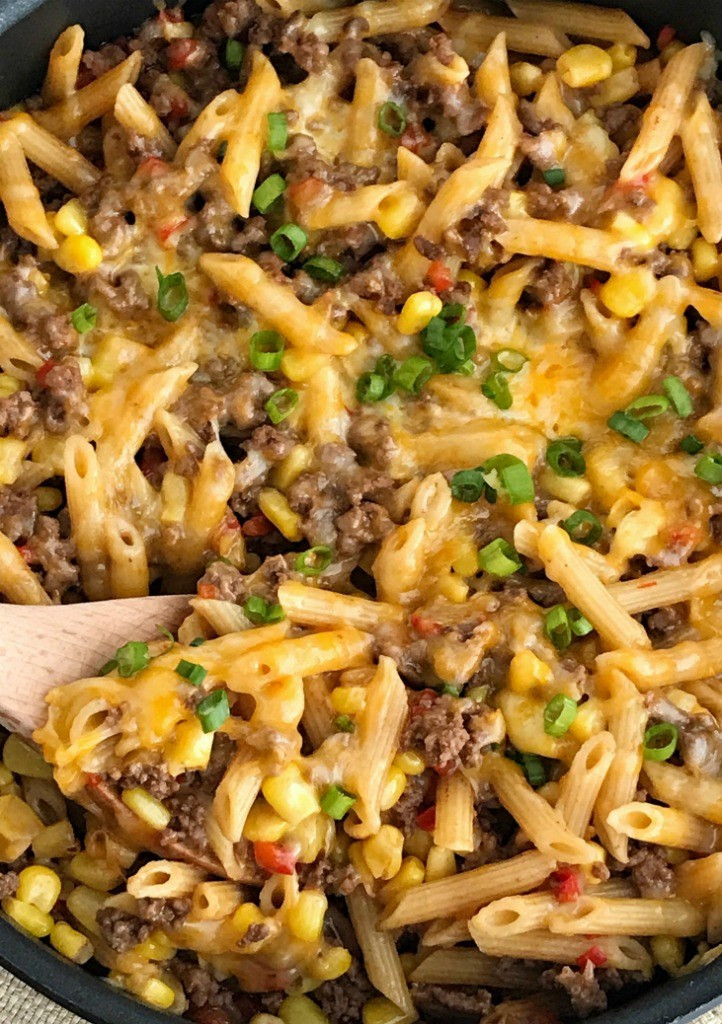 One Dish Meals With Ground Beef
 30 minutes one pan BBQ Beef Pasta Skillet To her as