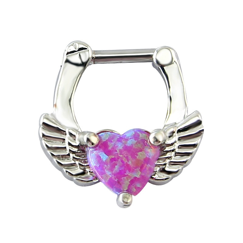 Opal Body Jewelry
 Real Opal Stone Septum Jewelry Heart Shape Opal Septum