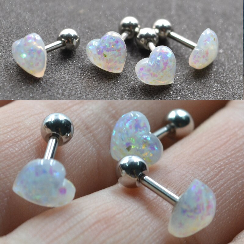 Opal Body Jewelry
 Fashion Surgical Steel Opal Earring Piercing White Fake