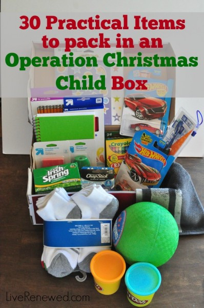 Operation Christmas Child Gifts
 30 Practical Items to Pack in an Operation Christmas Child Box