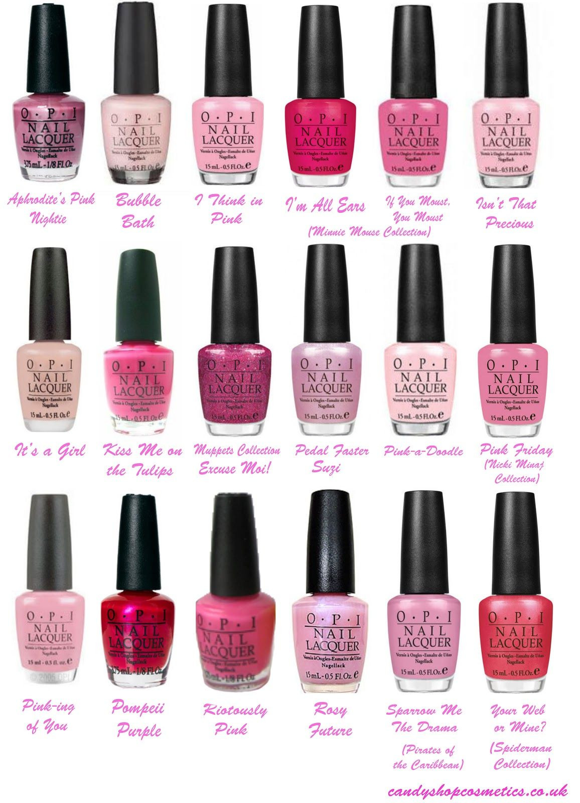 Opi Pink Nail Colors
 opi nail polish color chart fall 2013