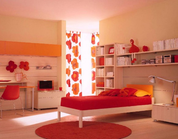 Orange Kids Room
 Red Kids room design