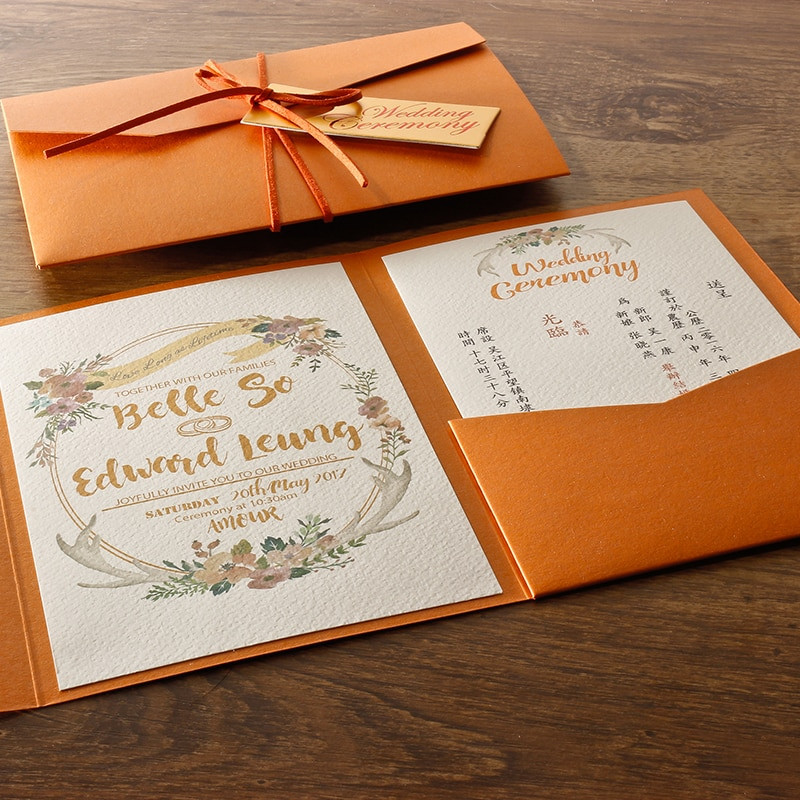Orange Wedding Invitations
 Aliexpress Buy Orange Wedding Invitations Envelope