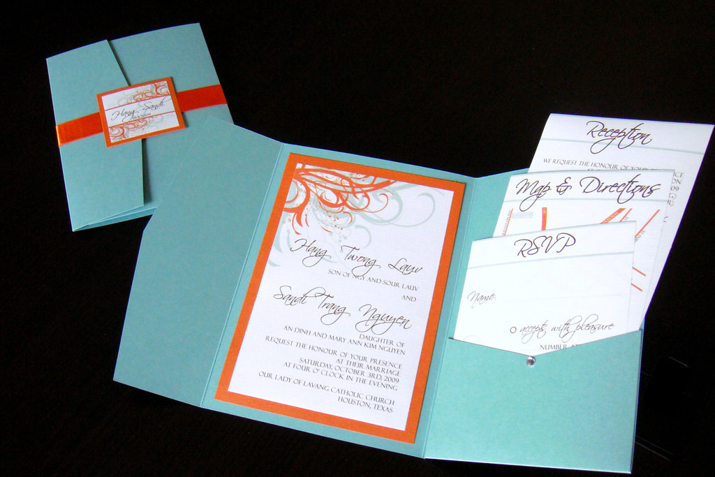 Orange Wedding Invitations
 Wedding Invitations Blue Orange