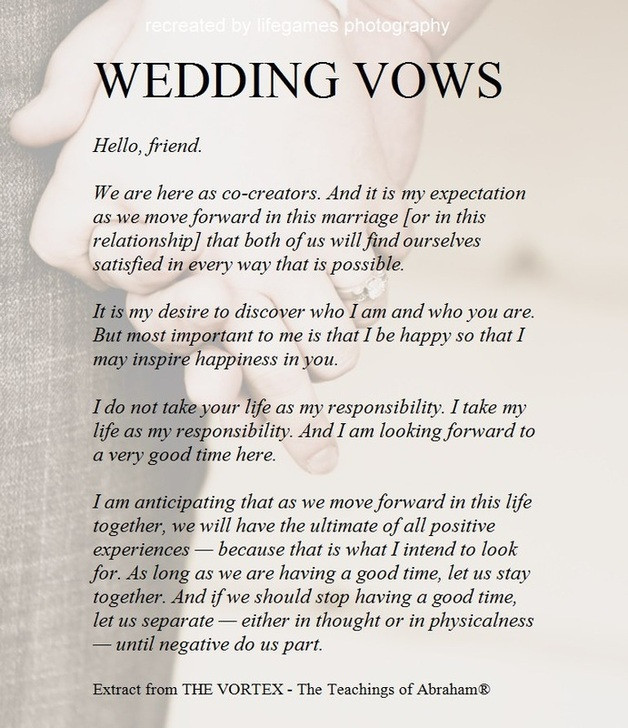 Original Wedding Vows
 ficial Ceremony Script