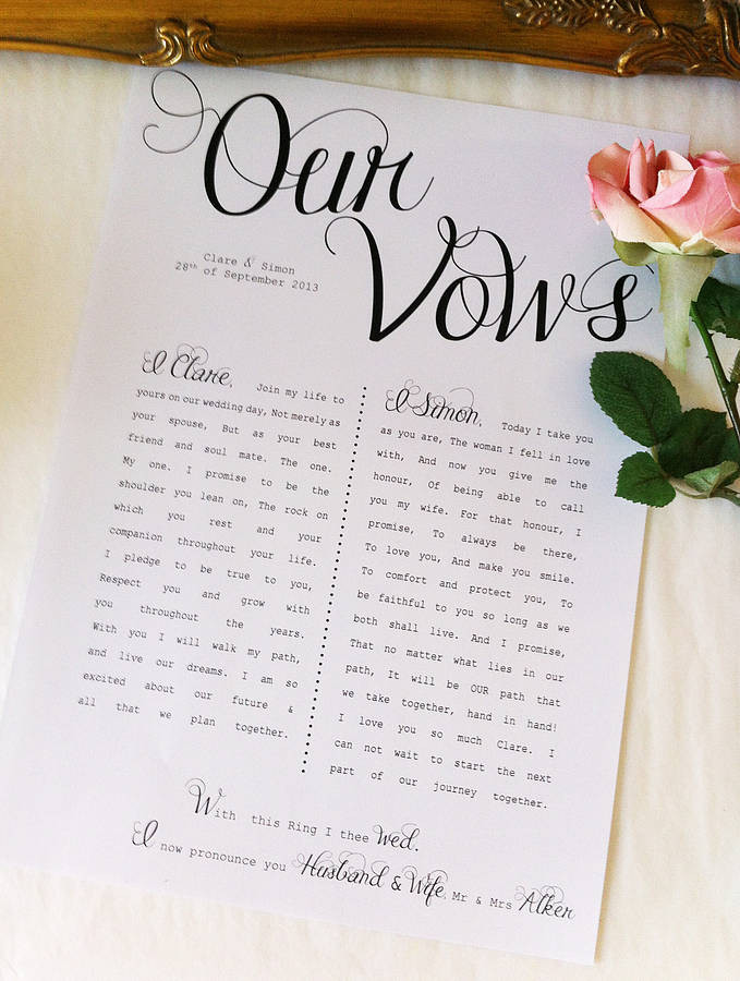 Original Wedding Vows
 To Have and To Hold Writing Your Wedding Vows