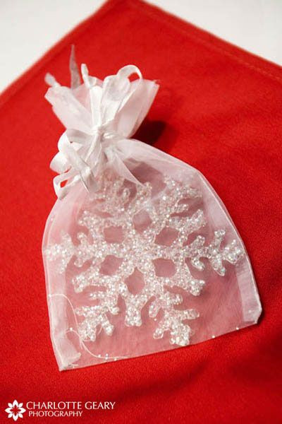 Ornament Wedding Favors
 Snowflake Christmas ornament as wedding favor