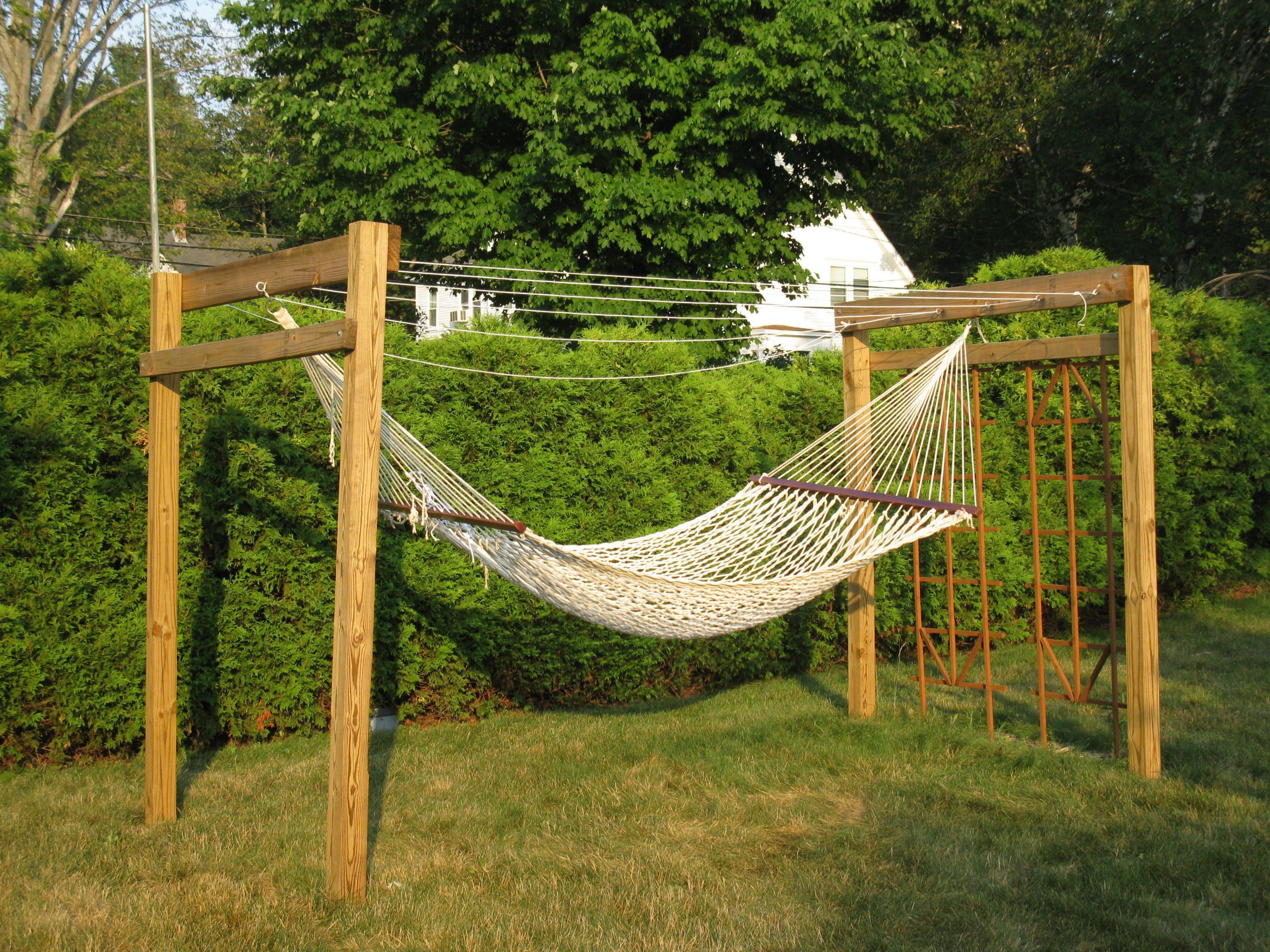 Outdoor Clothesline DIY
 Inspirations Strong And Fully Adjustable Homemade Hammock