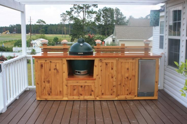 Outdoor Kitchen Cabinets DIY
 Astounding Outdoor Kitchen on Wood Deck With Natural