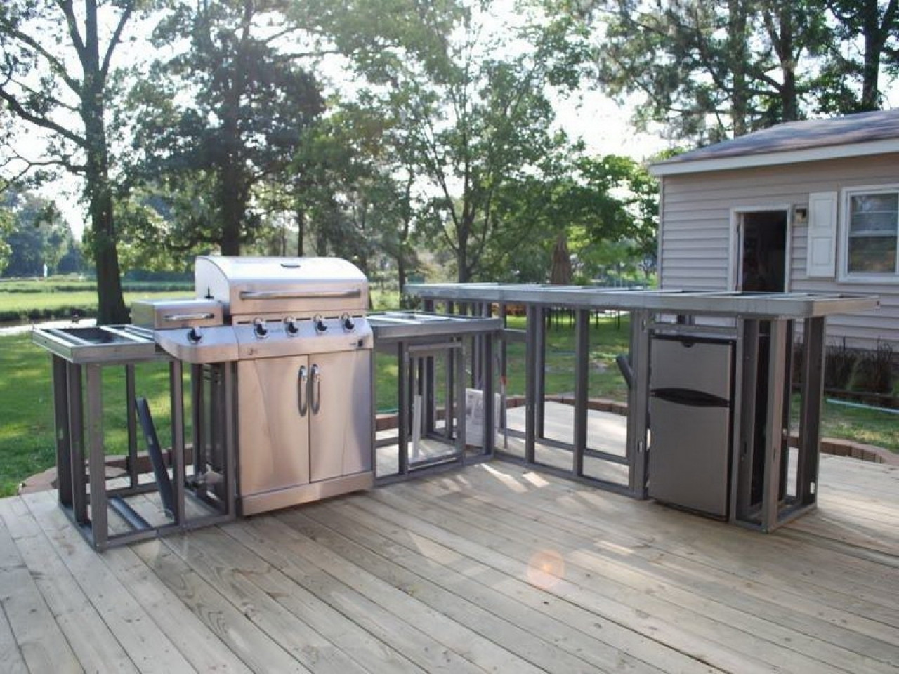 Outdoor Kitchen Plans Free
 Strong And Durable Metal Frame Outdoor Kitchen — Randolph