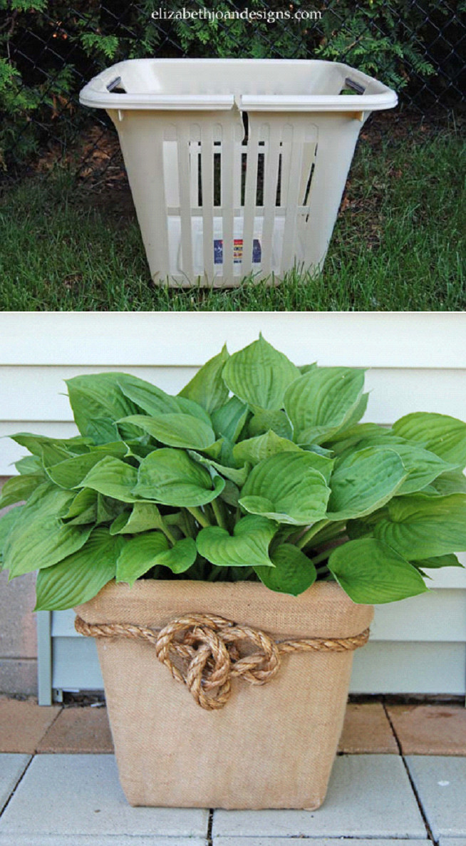 Outdoor Planter DIY
 Laundry Basket Planter DIY Outdoors