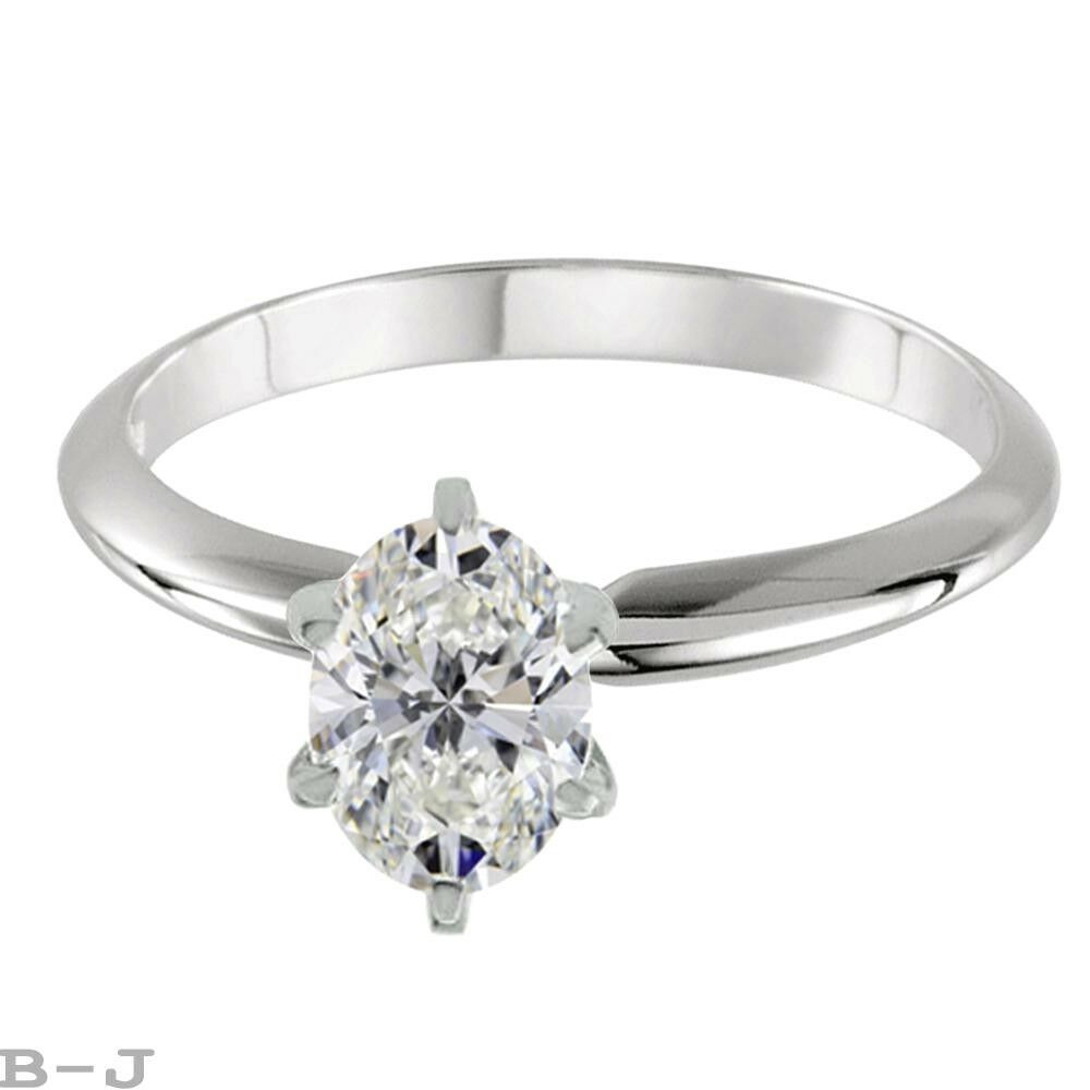 Oval Cut Diamond Engagement Rings
 Engagement Ring Solitaire 14K White Solid Gold 1 01 Ct