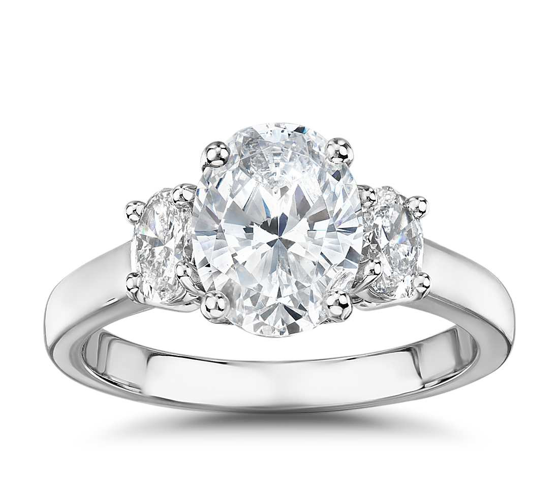 Oval Cut Diamond Engagement Rings
 The Gallery Collection™ Oval Cut Three Stone Diamond