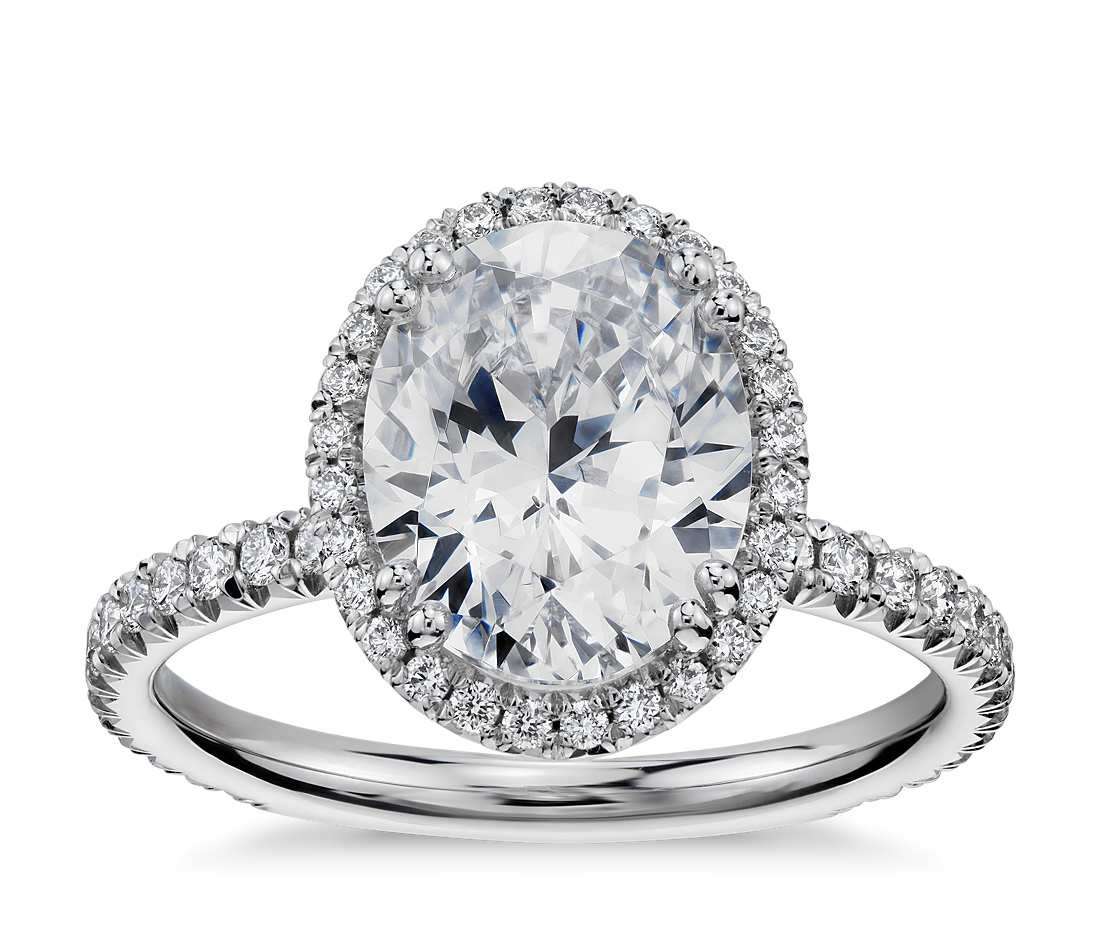 Oval Cut Diamond Engagement Rings
 Blue Nile Studio Oval Cut Heiress Halo Diamond Engagement