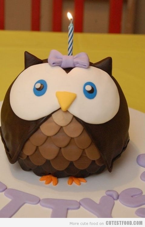 Owl Birthday Cakes
 Outside the Box Owl Cake in Four Easy Steps