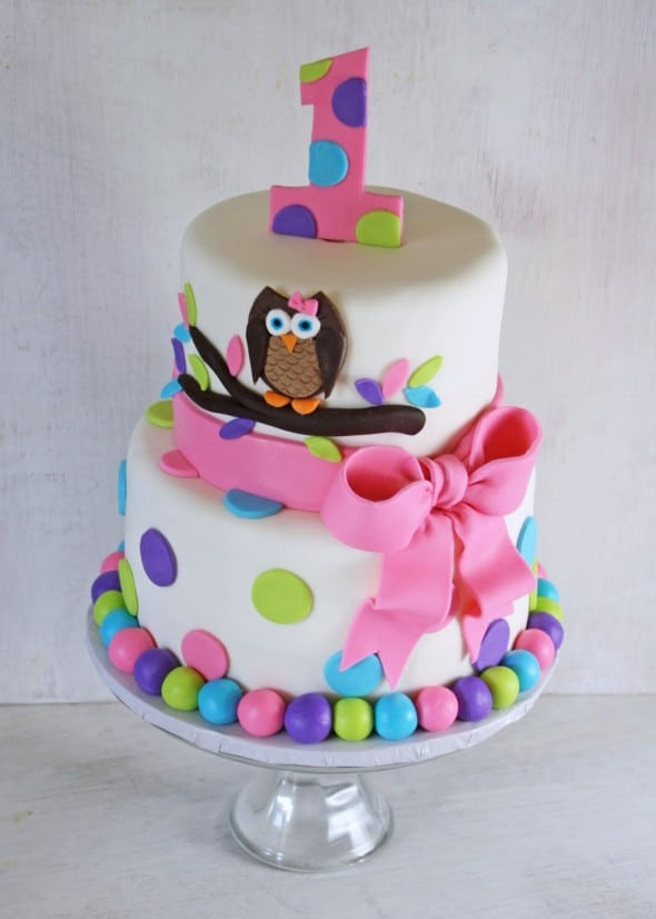 Owl Birthday Cakes
 Owl Cake for Twins 1st Birthday Smash Cakes