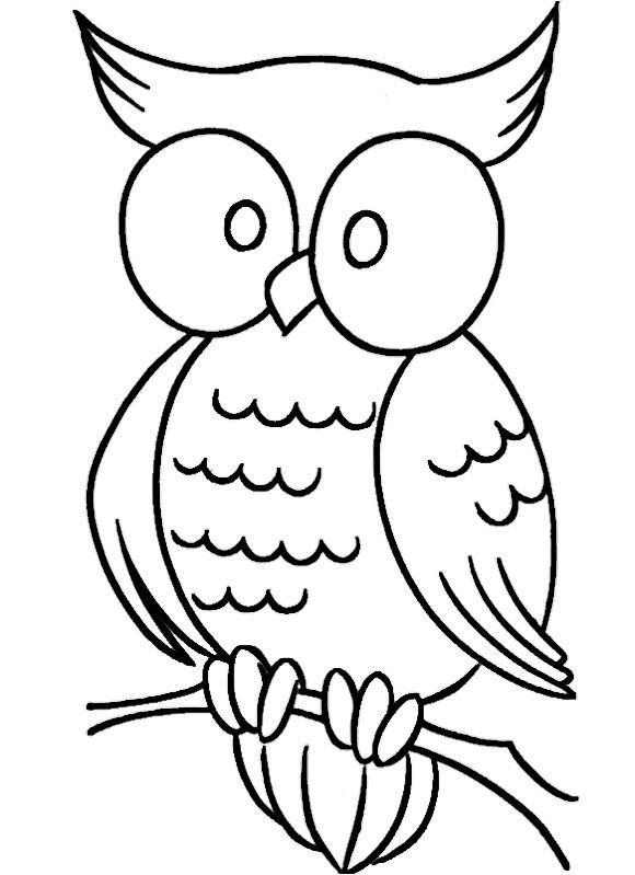 Owl Coloring Pages For Kids
 Simple Owl Coloring Pages …
