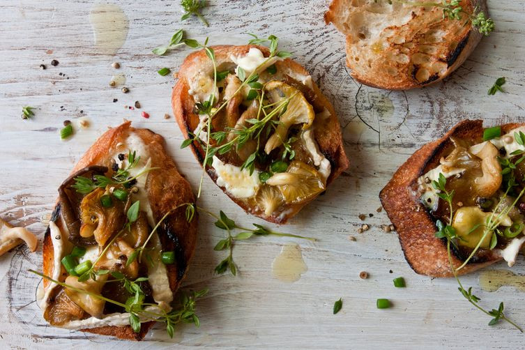 Oyster Mushrooms Recipe
 Yellow Oyster Mushrooms on a Brie Toast Recipe on Food52