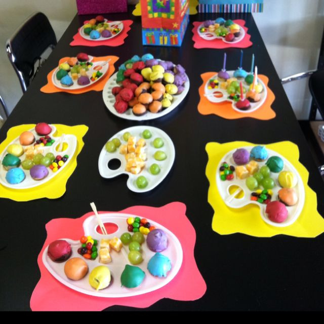 Paint Party Food Ideas
 Have an artistic birthday party at a local pottery shop or
