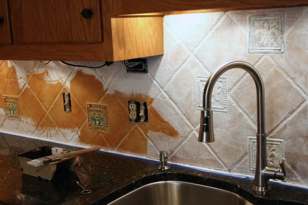 Painting Kitchen Tile Backsplash
 How To Paint A Tile Backsplash My Bud Solution