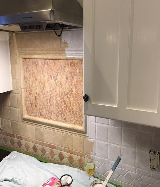 Painting Kitchen Tile Backsplash
 We Painted Our Kitchen Back Splash