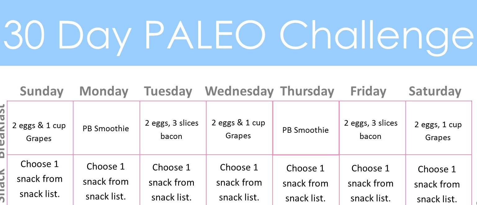 Paleo Diet Meal Plan For Weight Loss Pdf
 30 Day Paleo Challenge Diary of a Fit Mommy