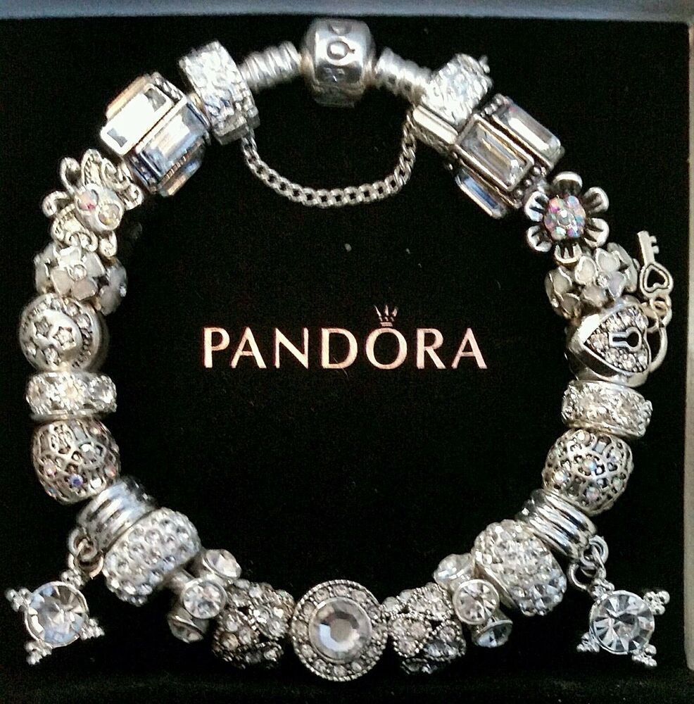 Pandora Bracelets Charms
 AUTHENTIC PANDORA Sterling Silver CHARM BRACELET with