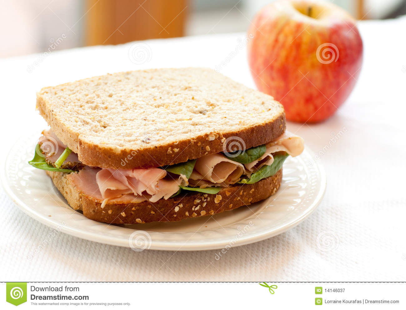 Panera Bread Ham &amp; Swiss Sandwich On Whole Grain
 Ham Sandwich Whole Wheat Bread Royalty Free Stock