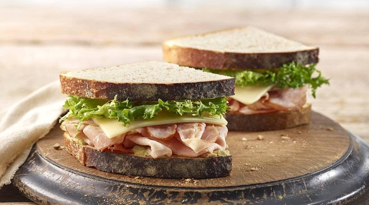 Panera Bread Ham &amp; Swiss Sandwich On Whole Grain
 Panera Whole Heritage Ham & Swiss Sandwich Nutrition Facts