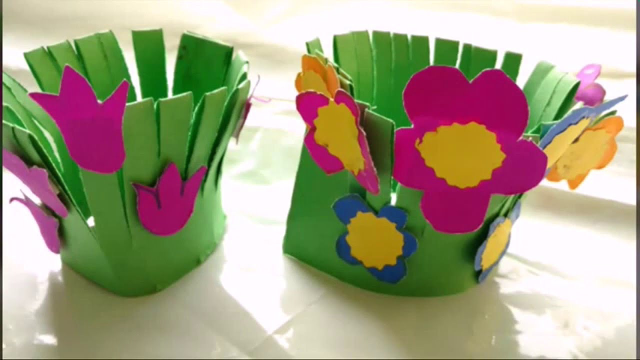 Paper Makes For Kids
 Easy Paper Craft Flower Garden Making For Kids