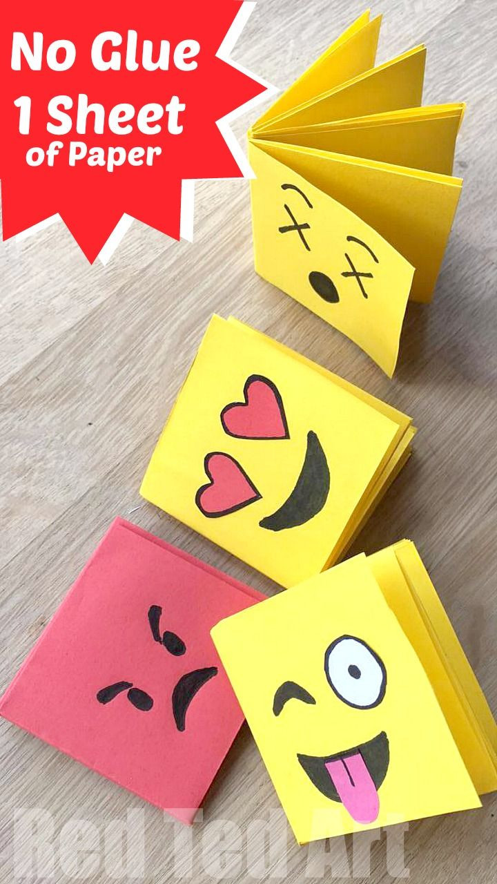 Paper Makes For Kids
 Emoji Mini Notebook DIY e Sheet of Paper
