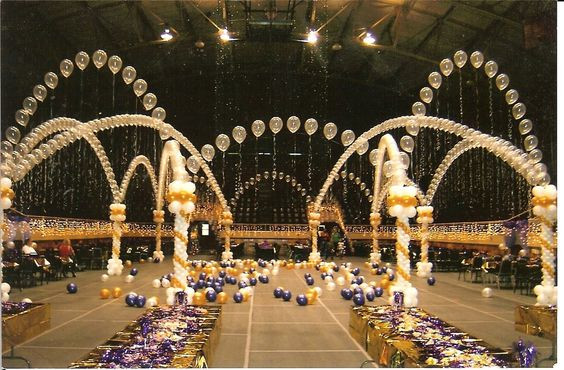 Paris Themed Graduation Party Ideas
 Prom decor Arches and Metallic balloons on Pinterest
