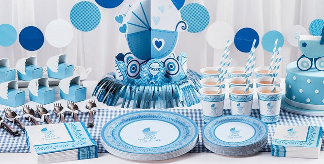 Party City Baby Shower Decorations
 Blue Stroller Baby Shower Party Supplies Party City