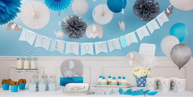 Party City Elephant Baby Shower
 Blue Baby Elephant Baby Shower Decorations Party City