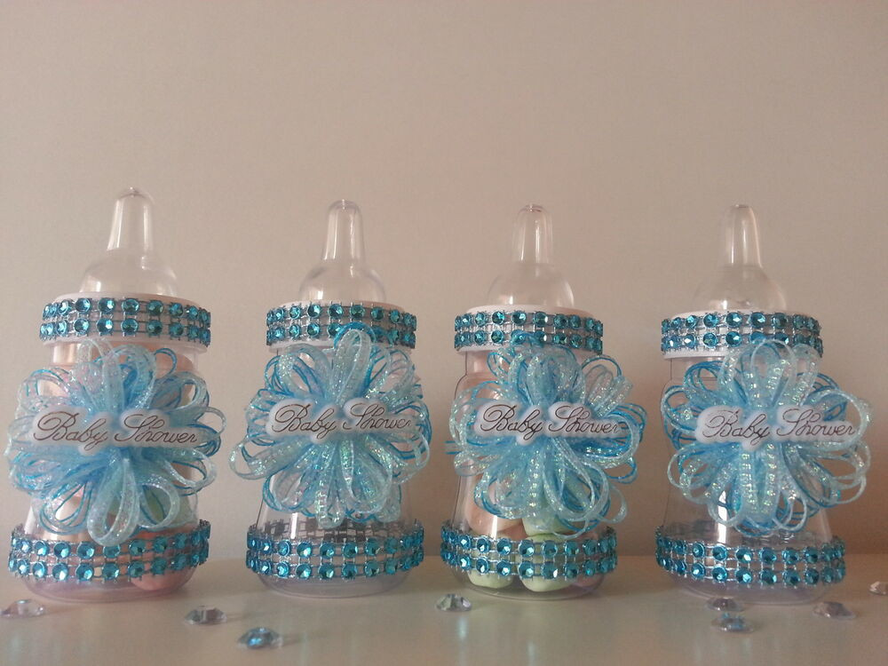 Party Favors Ideas Baby Shower
 12 Blue Fillable Bottles for Baby Shower Favors Prizes or