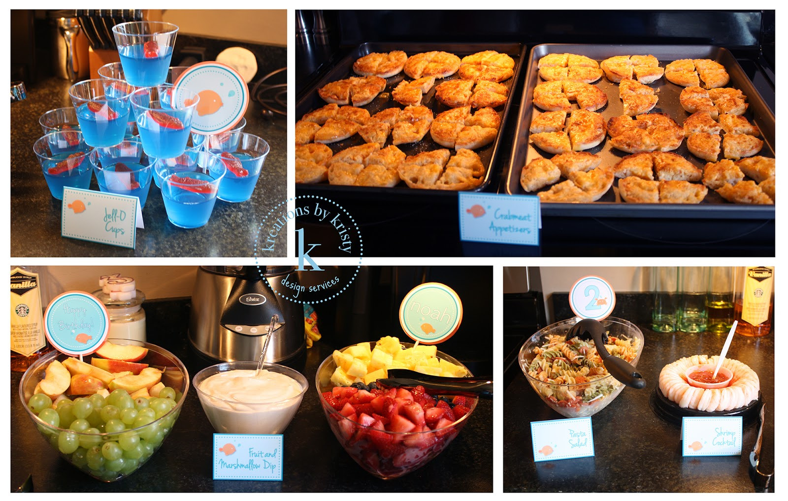 Party Foods Ideas
 more than 9 to 5 life as "Mom" Noah s Fish Themed