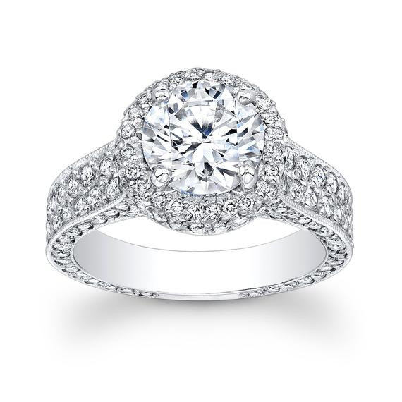 Pave Wedding Bands
 Women s platinum pave diamond halo engagement ring with