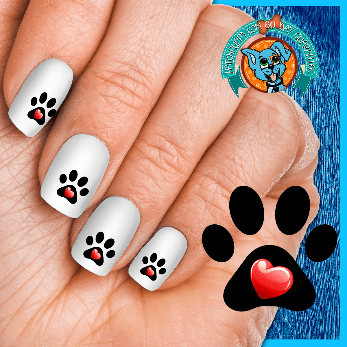 Paw Print Nail Designs
 My Heart Paw Print Nail Art Decals Now more FREE