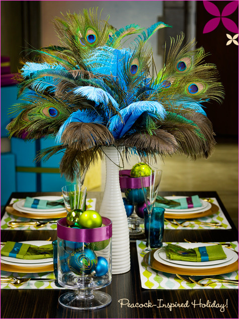 Peacock Birthday Decorations
 Sure Fit Slipcovers Gather Round Christmas Table
