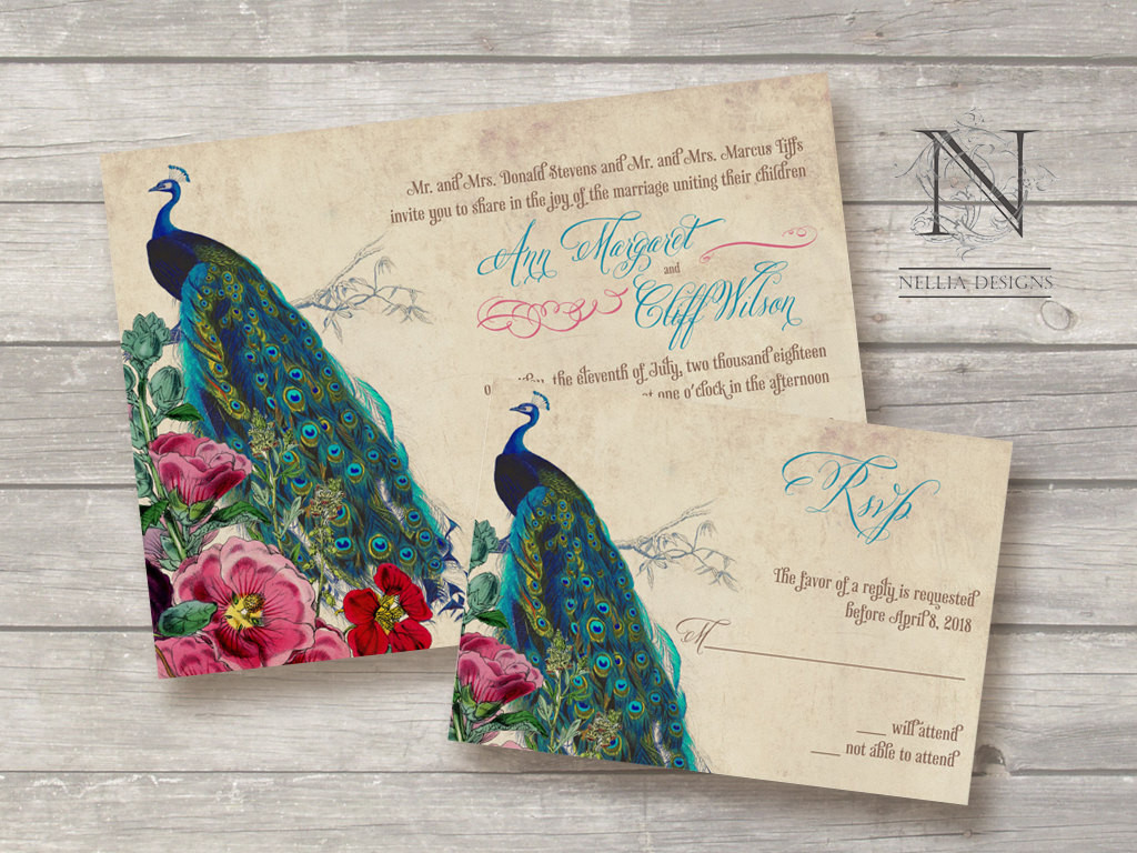 Peacock Wedding Invitation
 Great Ideas for the Busy Little Bride Peacock Themed