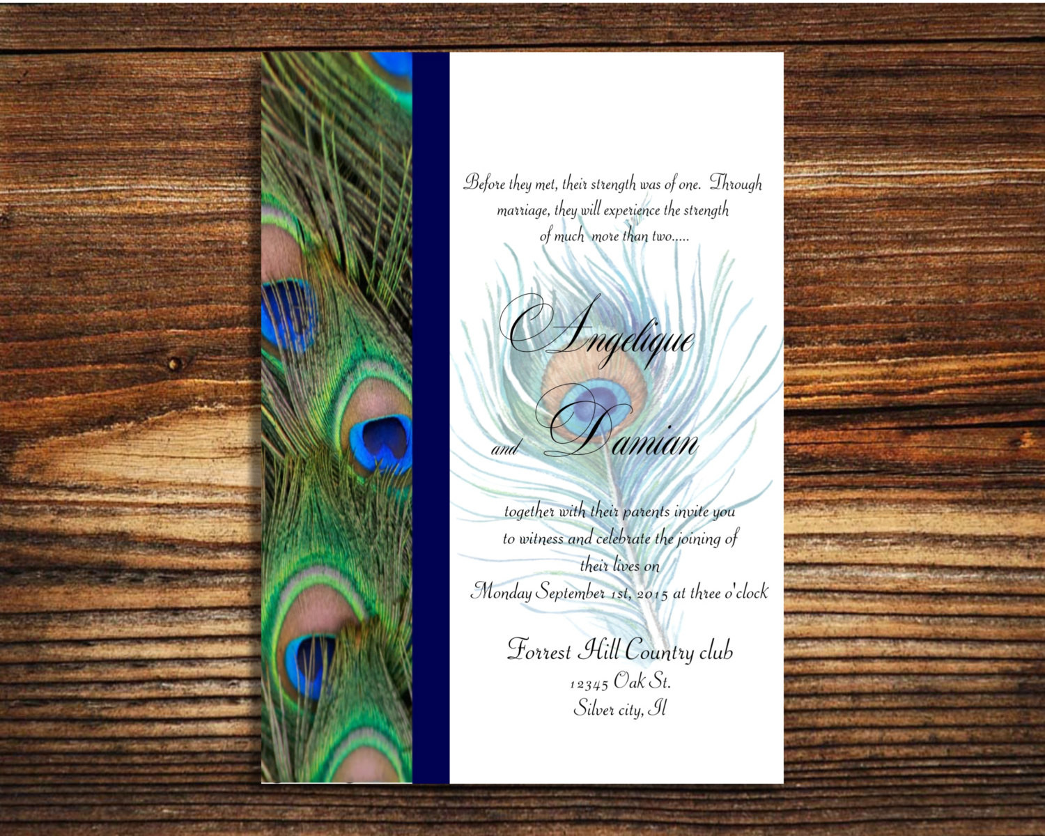 Peacock Wedding Invitation
 Instant template peacock wedding invitation Editable