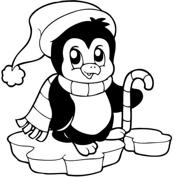 Penguin Coloring Pages For Kids
 Cute Penguin Christmas Coloring Pages