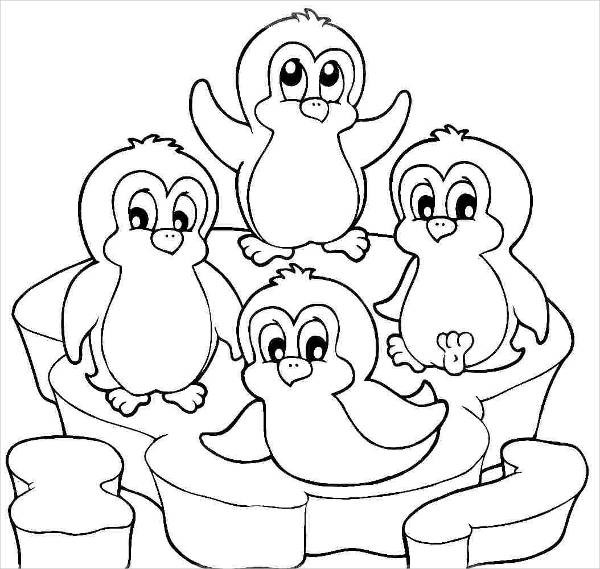 Penguin Coloring Pages For Kids
 8 Cartoon Coloring Pages JPG AI Illustrator Download