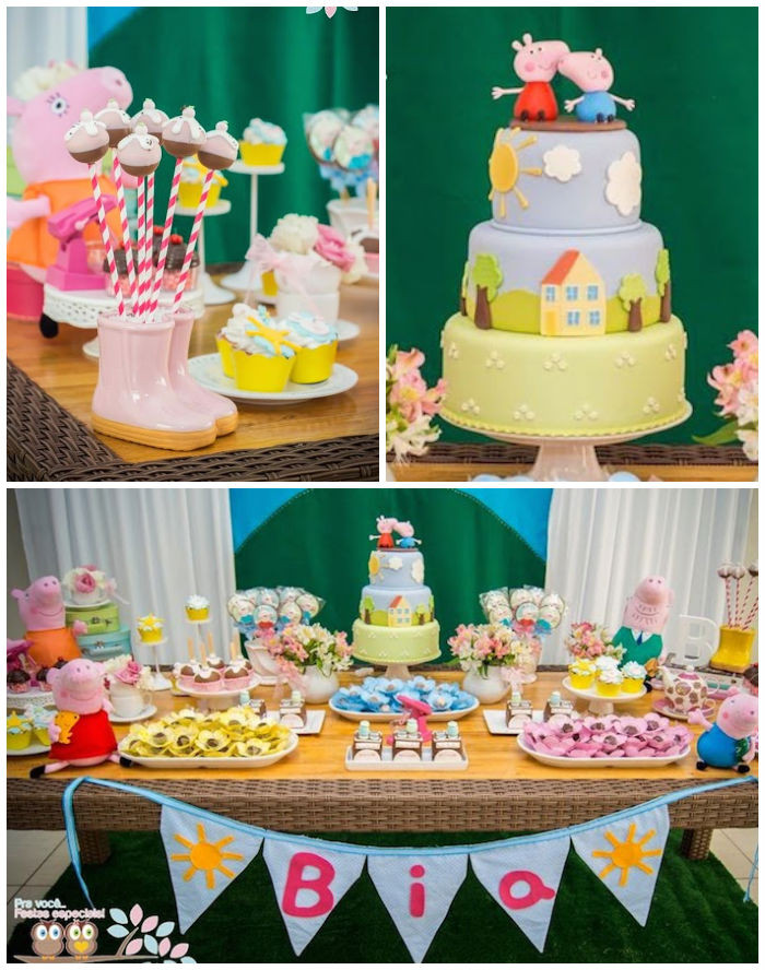 Peppa Pig Decorations Birthday
 Kara s Party Ideas Peppa Pig themed birthday party with