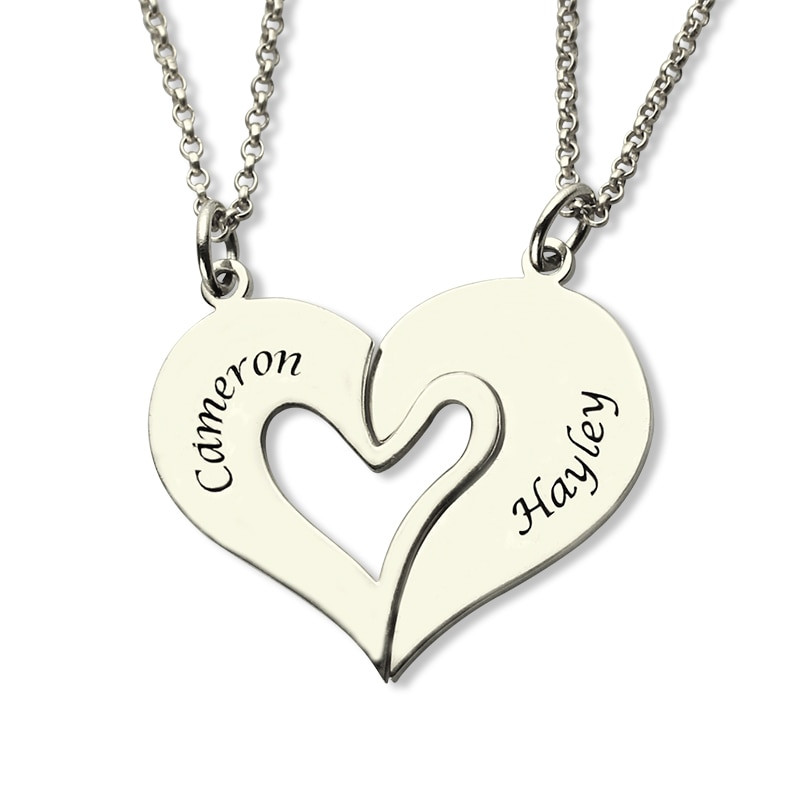 Personalized Couples Necklace Sets
 Breakable Heart Necklace Set For Couple Personalized Name