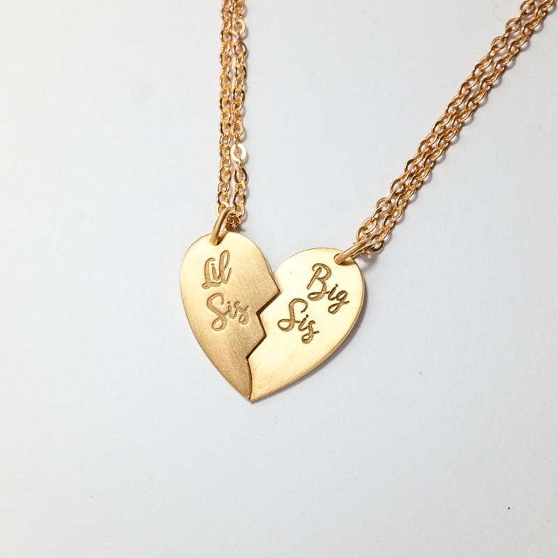 Personalized Couples Necklace Sets
 Personalized Half Heart Necklace Set Engraved Initial