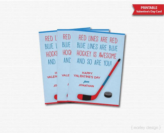 Personalized Gift Cards For Kids
 Hockey Valentines Cards Kids Valentines Hockey Cards