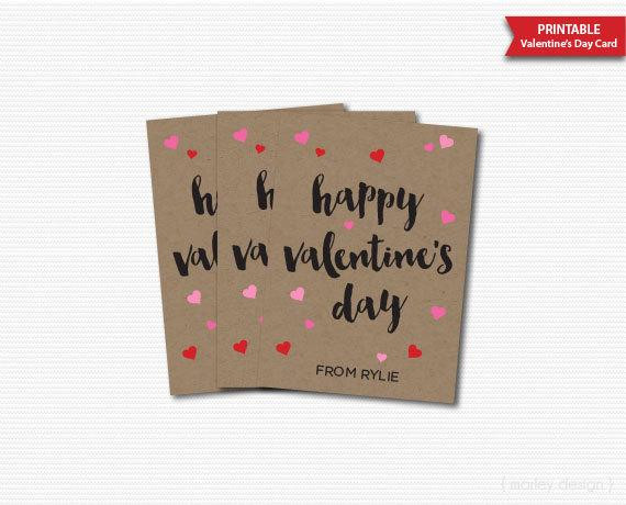 Personalized Gift Cards For Kids
 Printable Kraft Valentine s Day Cards Valetines Tags