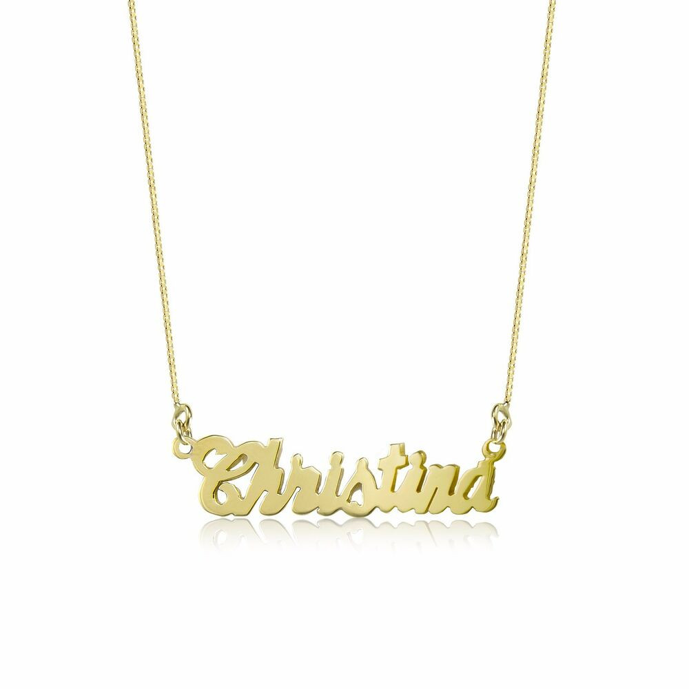 Personalized Gold Necklace
 10K SOLID YELLOW GOLD Personalized Custom Name Necklace