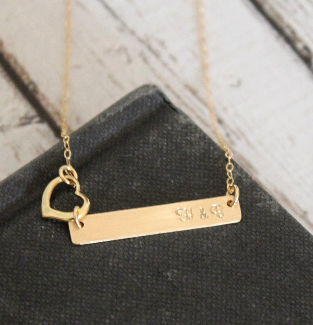 Personalized Gold Necklace
 Personalized Gold Bar Necklace Gold Bar Necklace